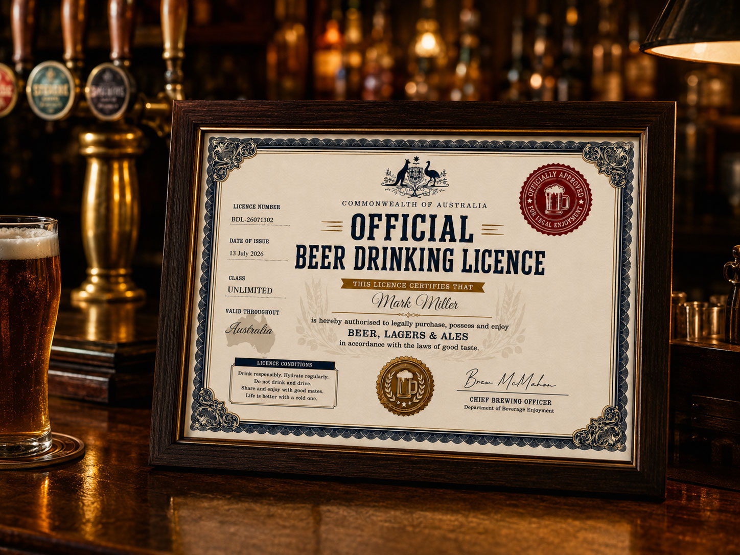 Beer Drinking Licence