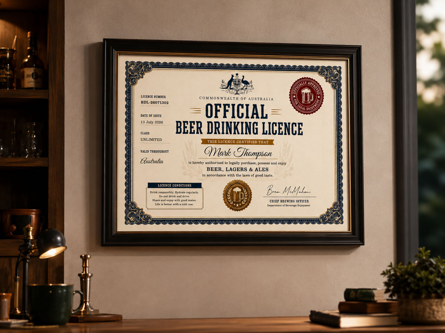 Beer Drinking Licence
