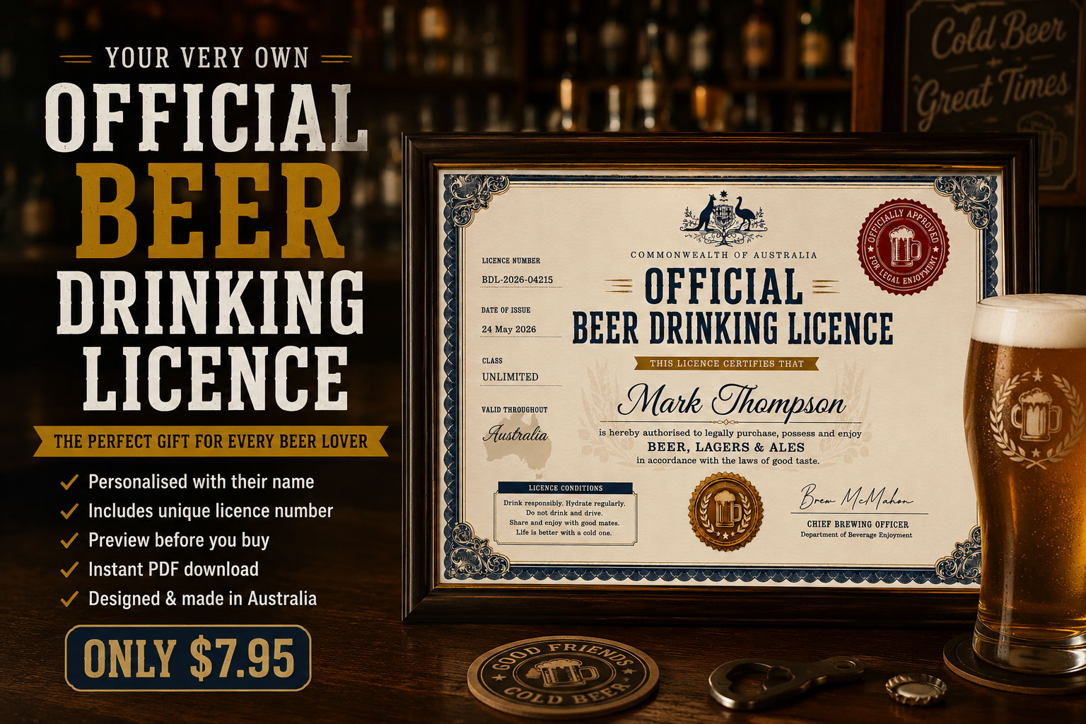 Official Beer Drinking Licence