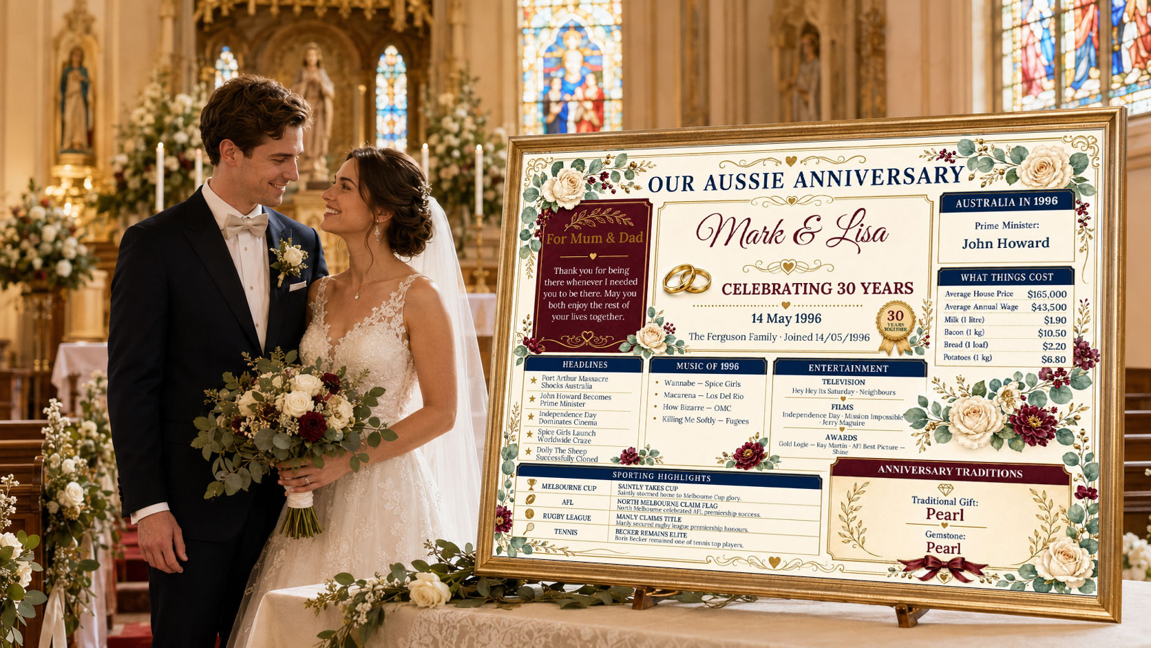 Our Aussie Anniversary personalised Australian anniversary keepsake