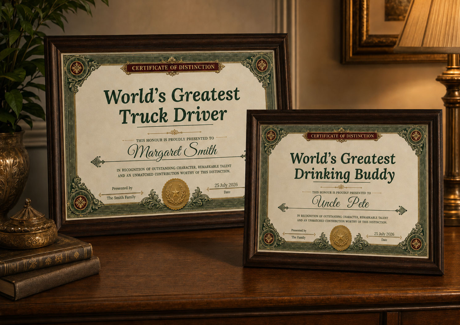 World’s Greatest personalised certificate